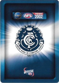 2002 Team Zone AFL Team #31 Brett Ratten Back